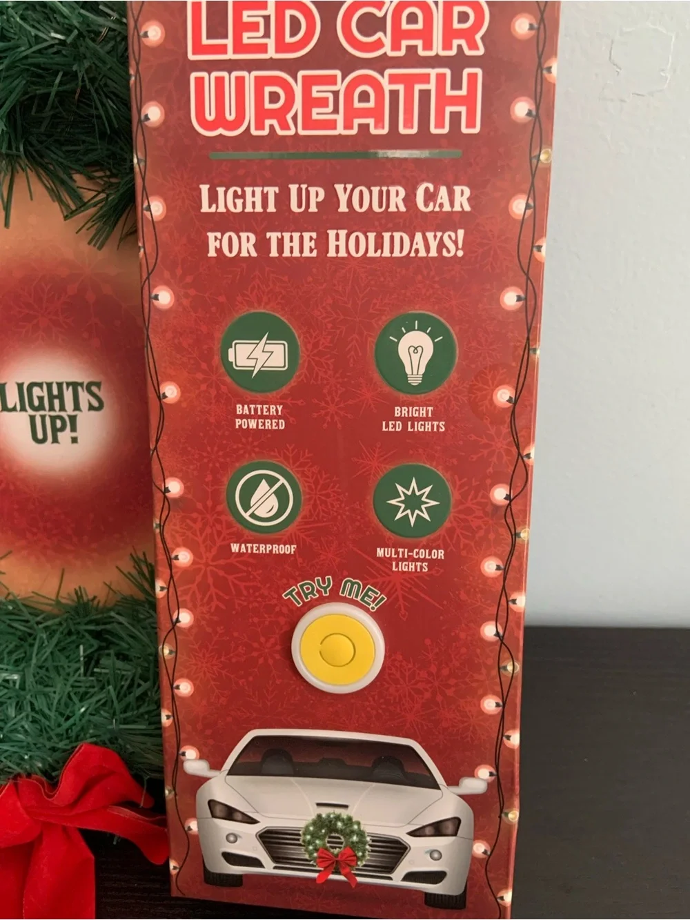 Led Light-up Car/Truck/Vehicle Wreath NWT